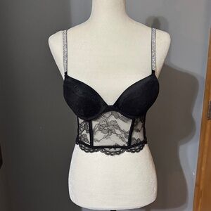 Victoria's Secret Black Lace Corset Top